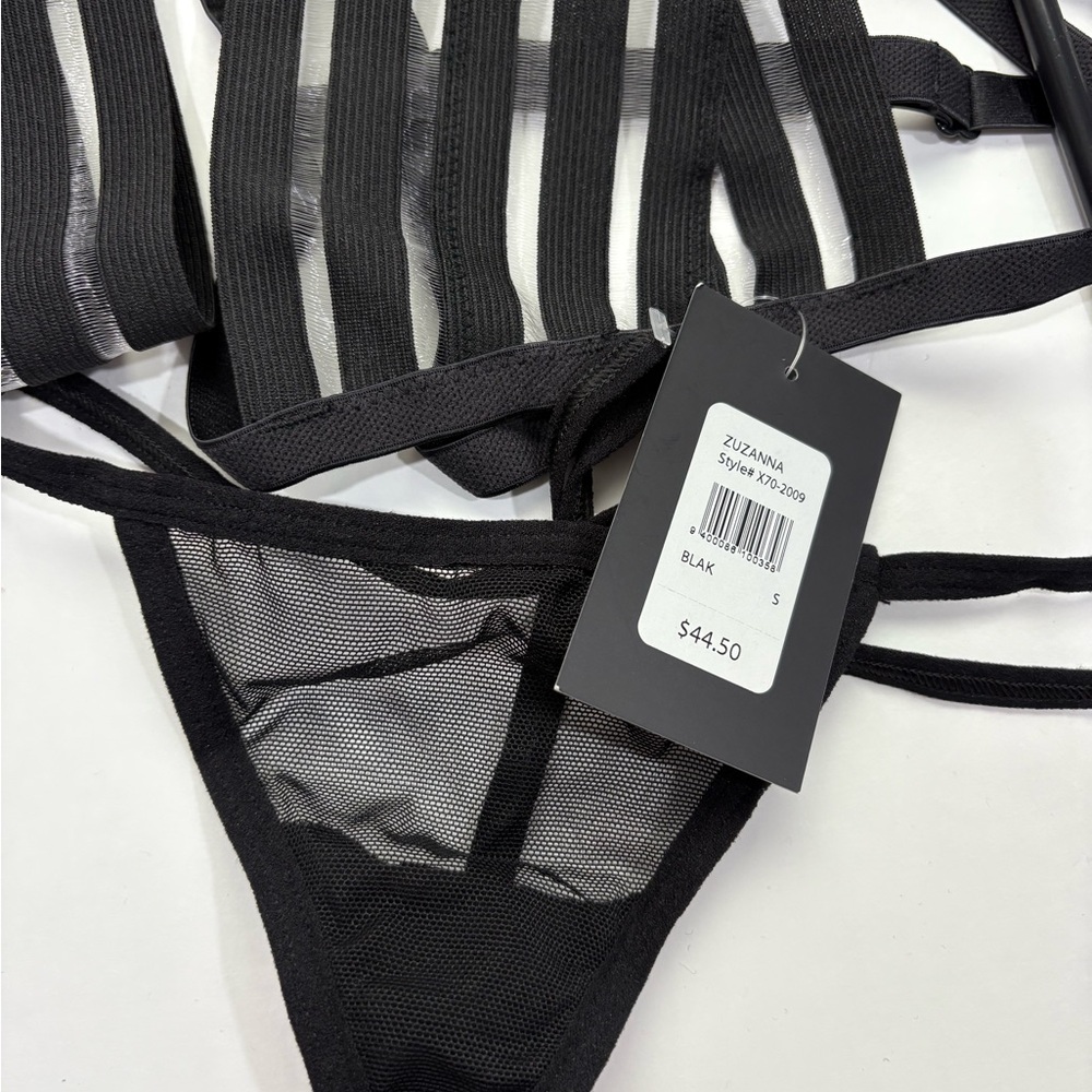 Frederick's of Hollywood Zuzanna All Strapped  Up Chemise Black Size  Small - Picture 5 of 6